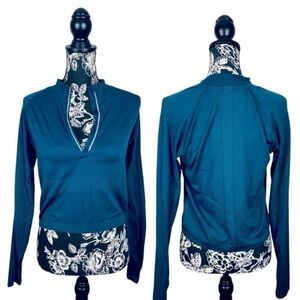 5 for $25 Hind blue long sleeve quick dry cropped athletic top size medium